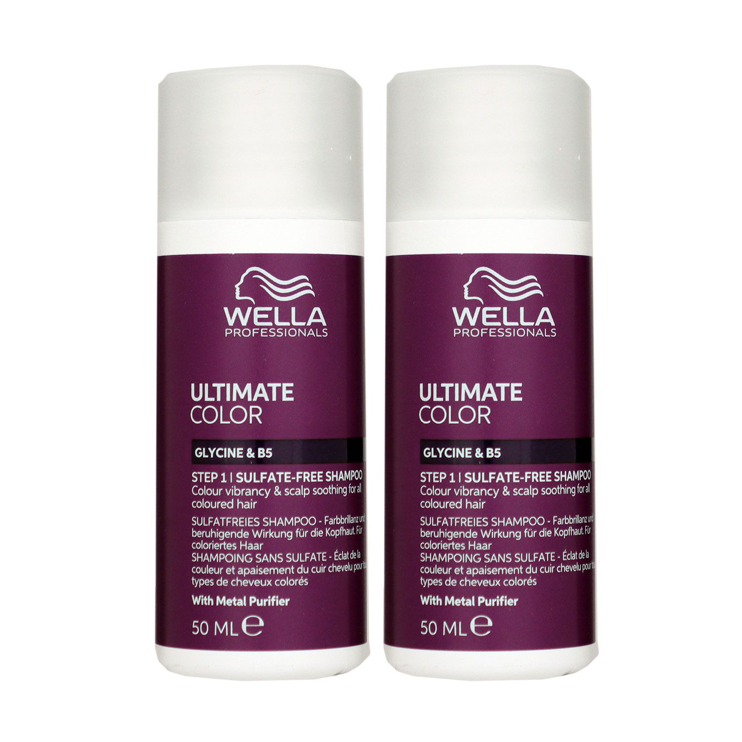 Wella Ultimate Color Sulfatfreies Shampoo 2 x 50 ml f�r coloriertes Haar Step 1 Set
