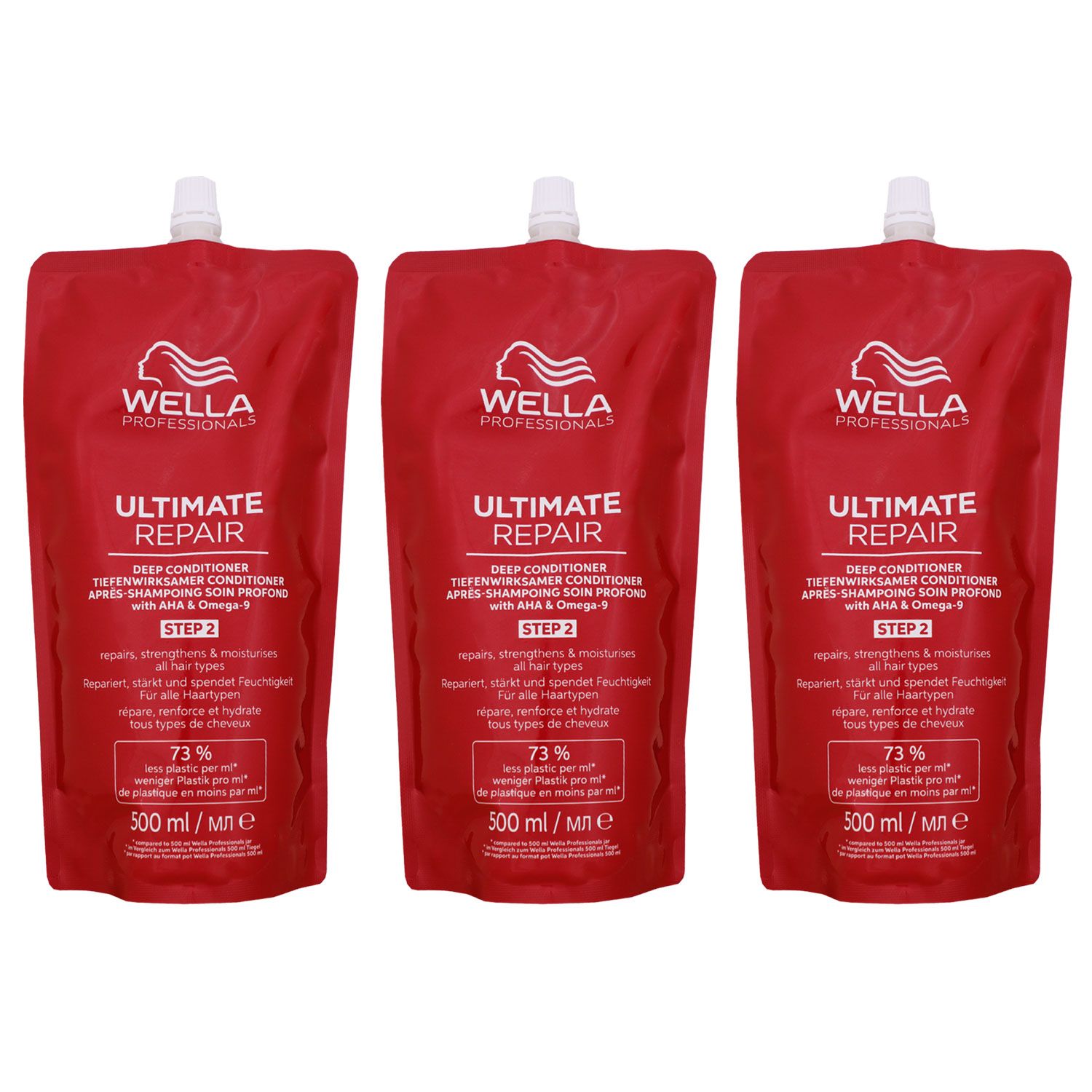 Wella Ultimate Repair Deep Conditioner 3 x 500 ml Nachf�llpack gesch�digtes & strapaziertes Haar Set