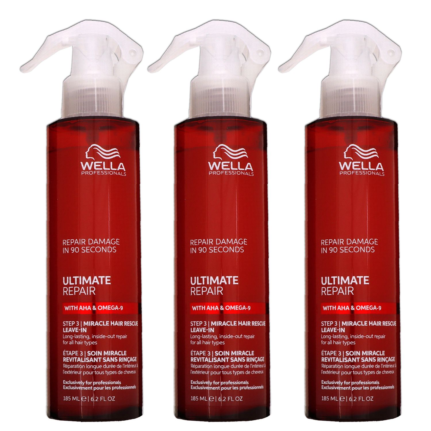 Wella Ultimate Repair Miracle Hair Rescue 3 x 185 ml Step 3 Feuchtigkeitsspray Set