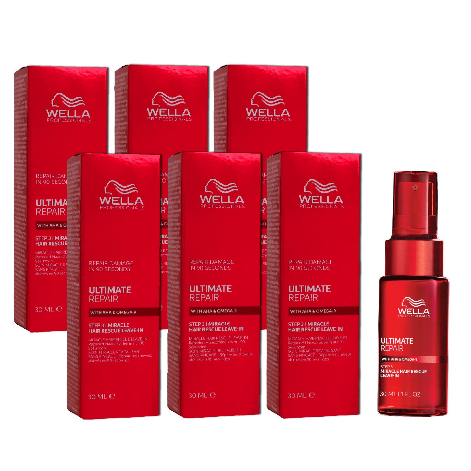 Wella Ultimate Repair Miracle Hair Rescue 6 x 30 ml Feuchtigkeitsspray Set