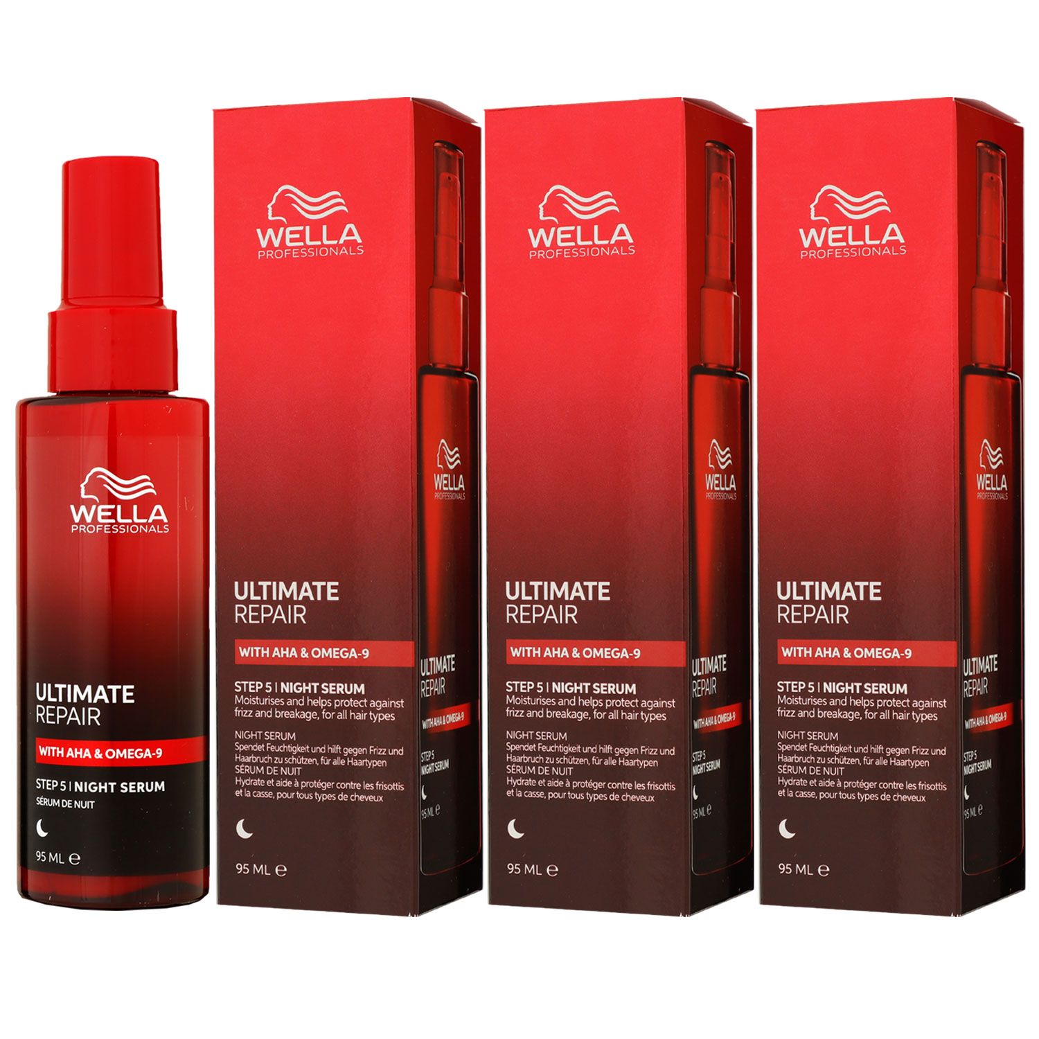 Wella Ultimate Repair Nachtserum 3 x 95 ml Haarreparaturbehandlung Set