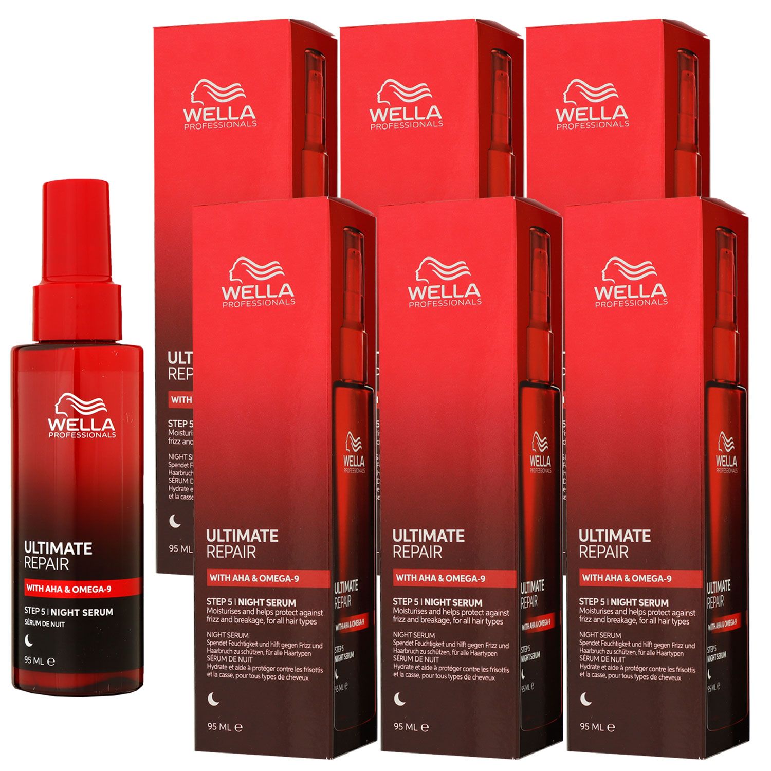 Wella Ultimate Repair Nachtserum 6 x 95 ml Haarreparaturbehandlung Set
