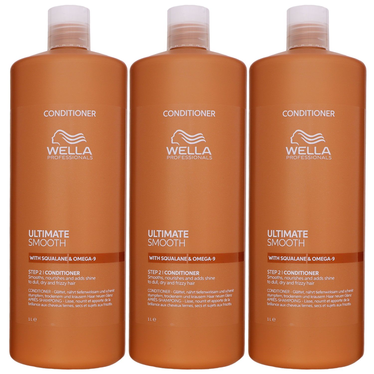 Wella Ultimate Smooth Conditioner 3 x 1000 ml f�r trockenes Haar Step 2 Set