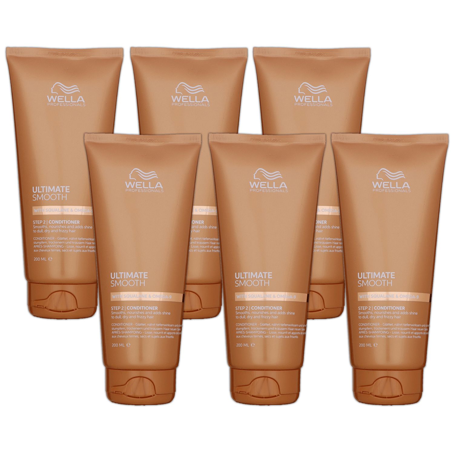 Wella Ultimate Smooth Conditioner 6 x 200 ml f�r trockenes Haar Step 2 Set