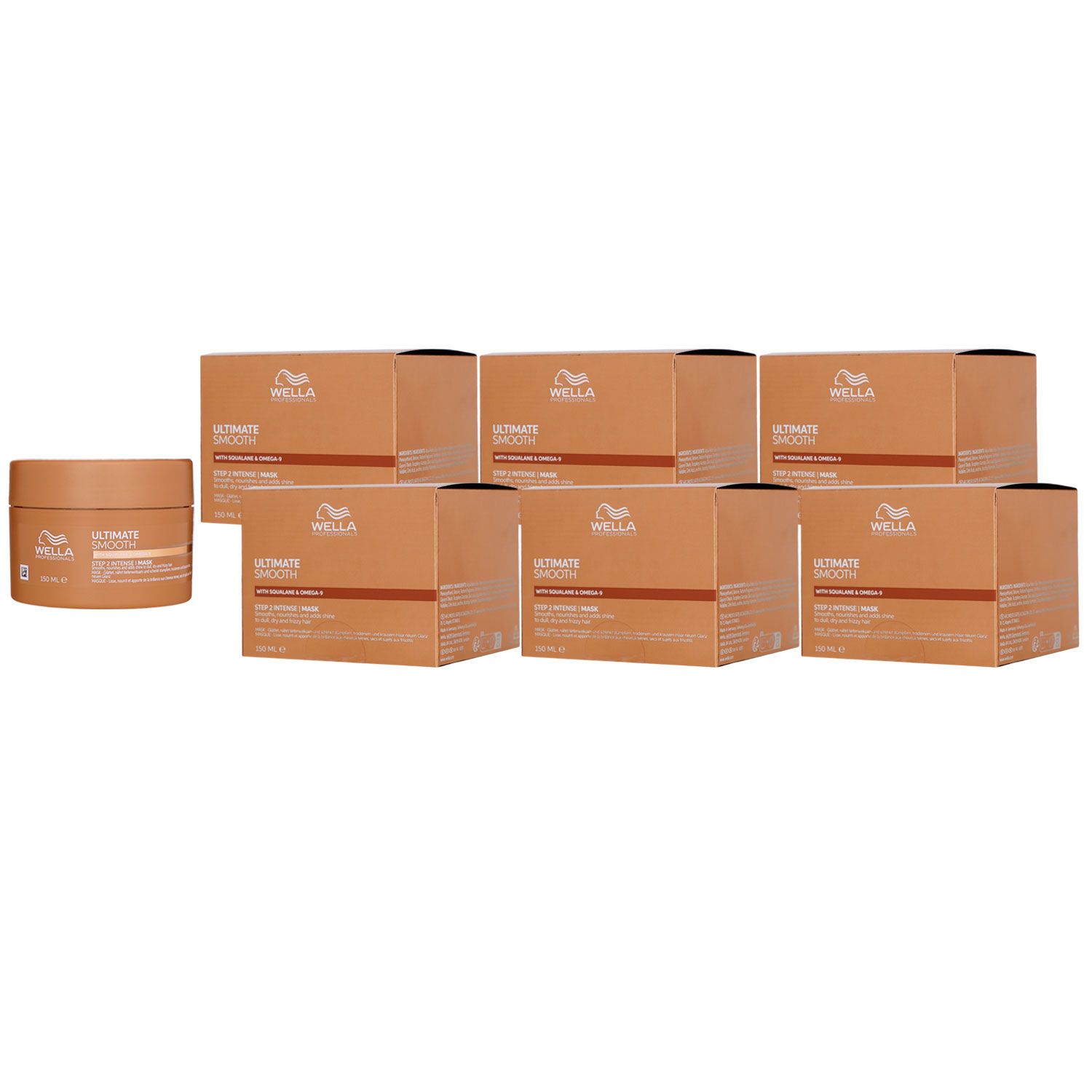 Wella Ultimate Smooth Mask 6 x 150 ml f�r trockenes Haar Step 2 Set
