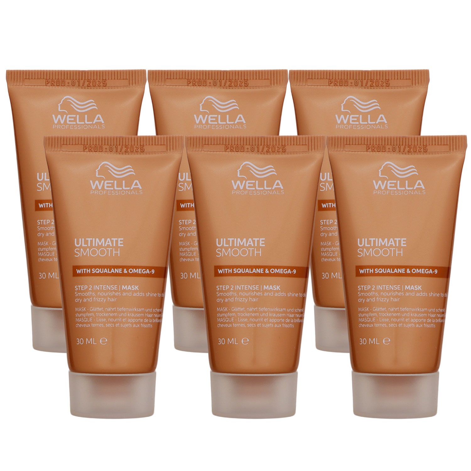 Wella Ultimate Smooth Mask 6 x 30 ml f�r trockenes Haar Step 2 Set