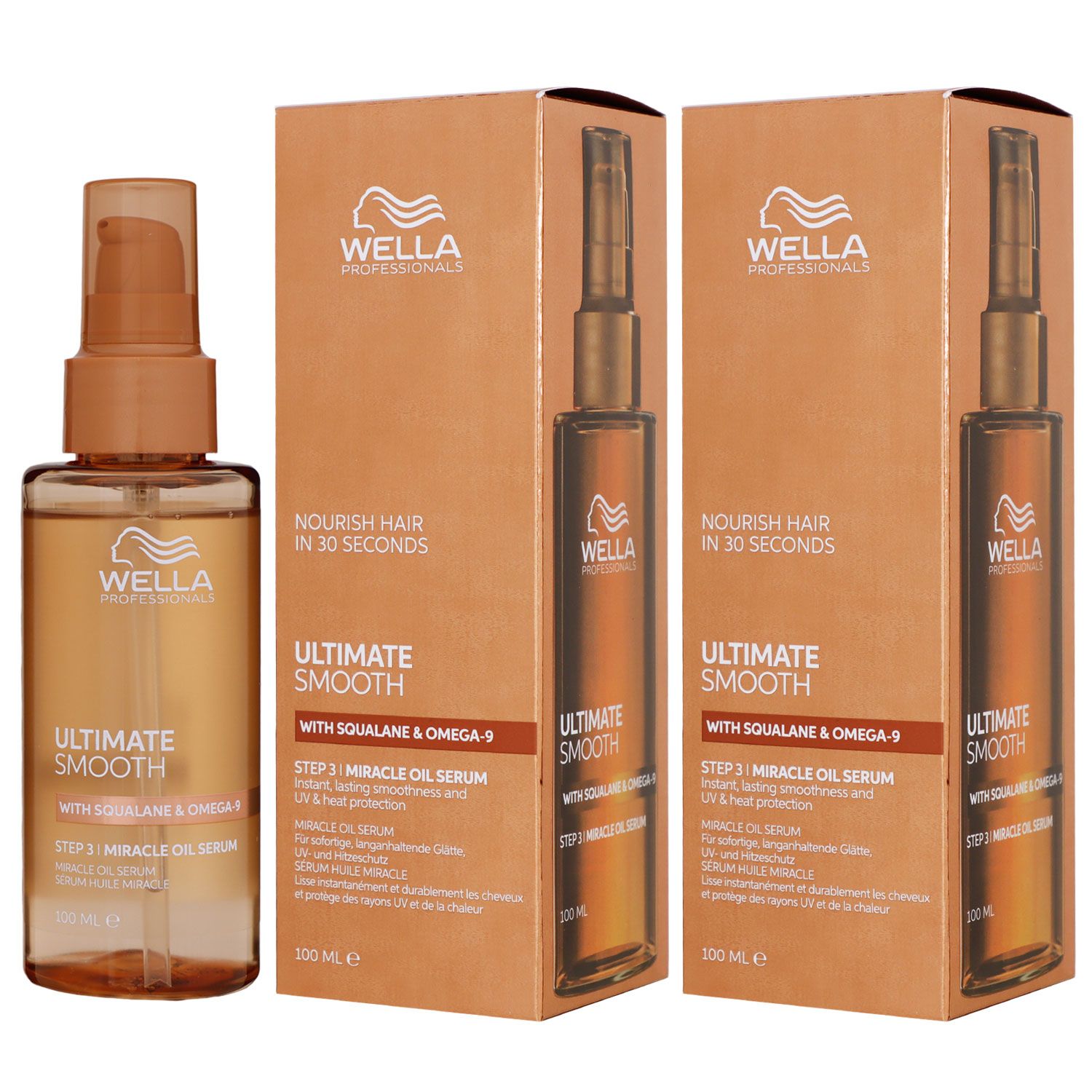 Wella Ultimate Smooth Miracle Oil Serum 2 x 100 ml f�r trockenes Haar Step 3 Set