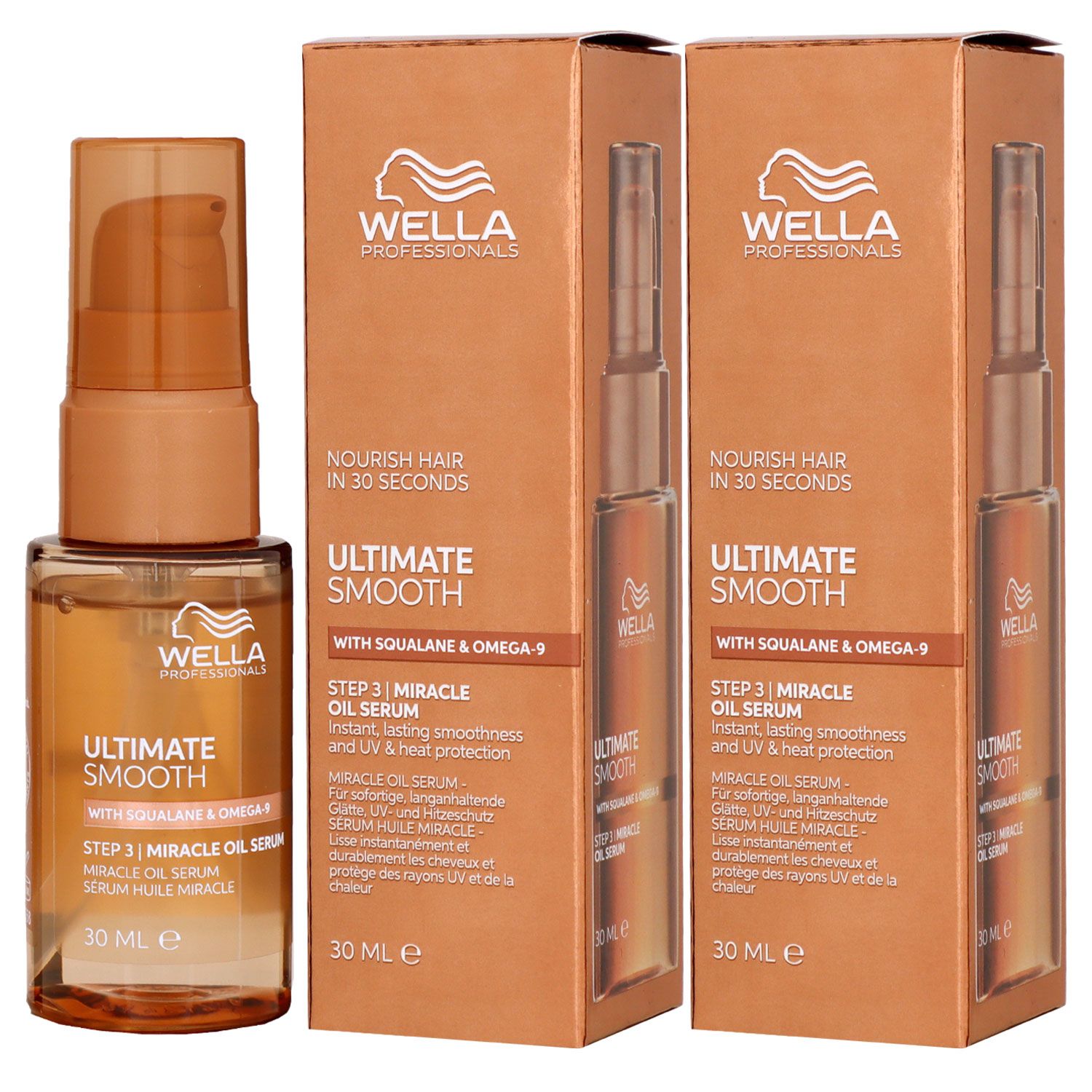 Wella Ultimate Smooth Miracle Oil Serum 2 x 30 ml f�r trockenes Haar Step 3 Set
