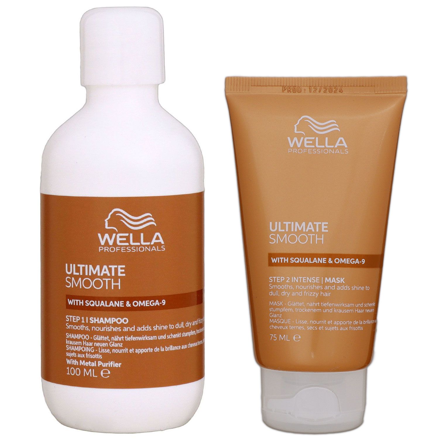 Wella Ultimate Smooth Shampoo 100 ml Step 1 & Mask 75 ml Step 2