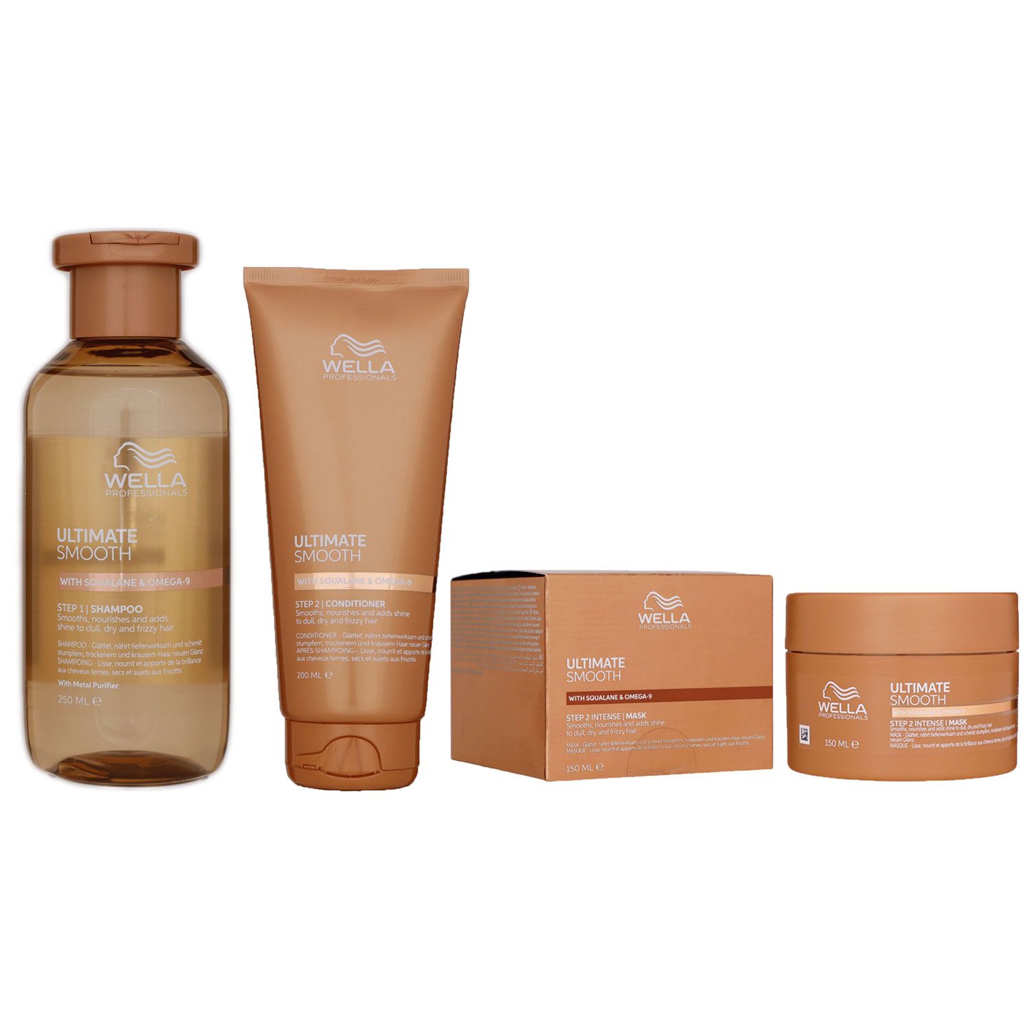 Wella Ultimate Smooth Shampoo 250 ml & Conditioner 200 ml & Maske 150 ml Set
