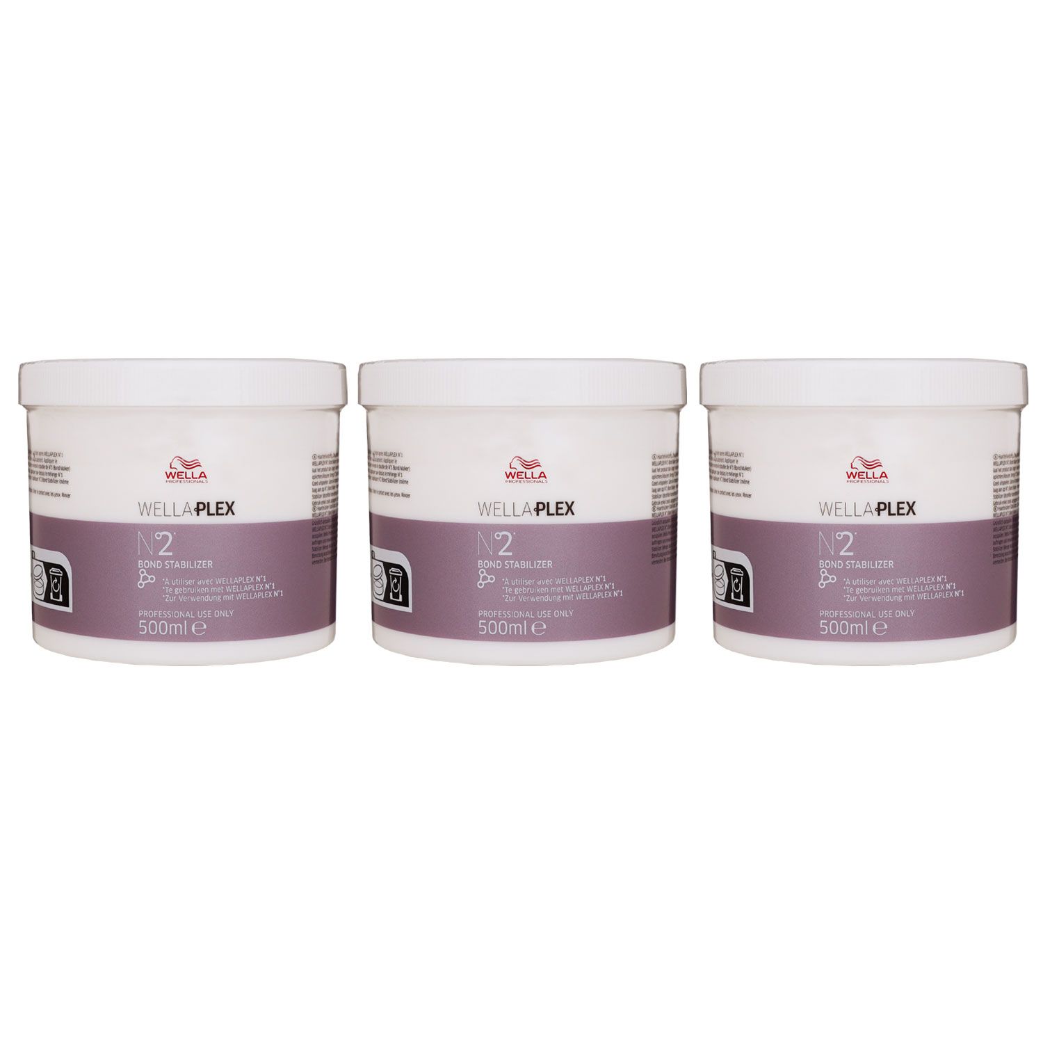 Wella Wellaplex No2 Bond Stabilizer Mask 3 x 500 ml Verst�rkende Haarkur Haarmaske Set