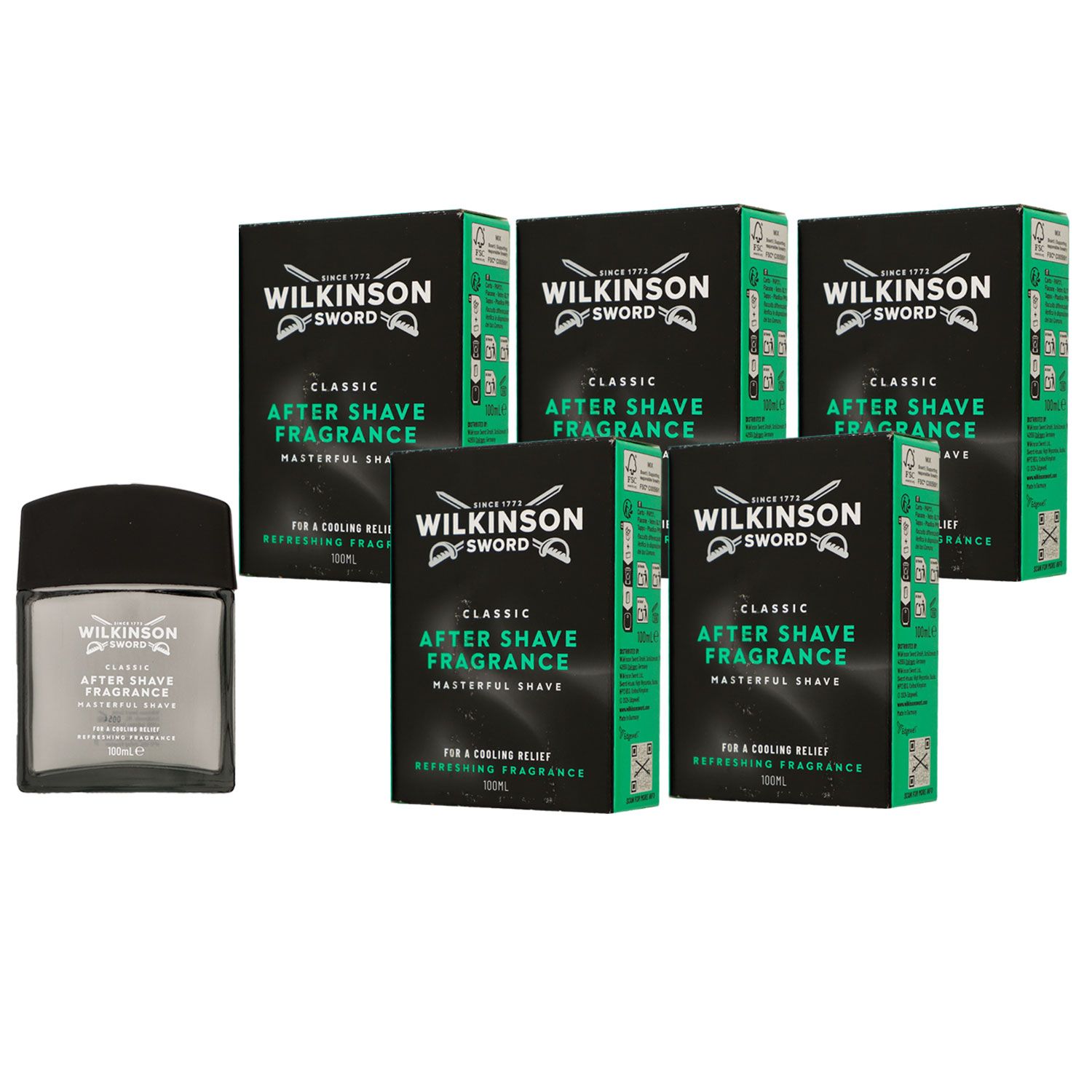 Wilkinson After Shave Classic 5 x 100 ml Pflege f�r den Mann After Shave Rasierwasser Set