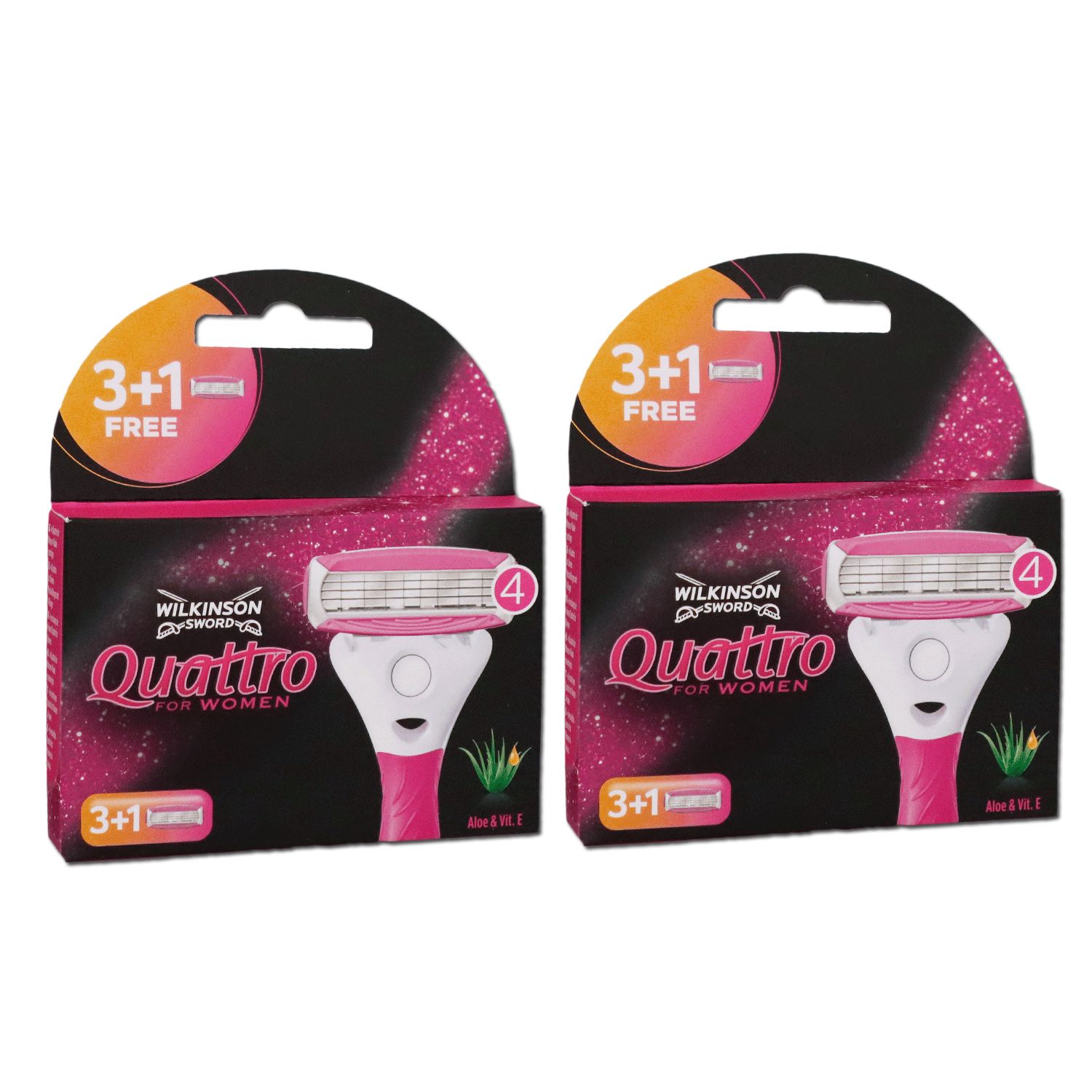 Wilkinson Quattro For Women Rasierklingen 2 x 3+1 Ersatzklingen Aloe Vera Set