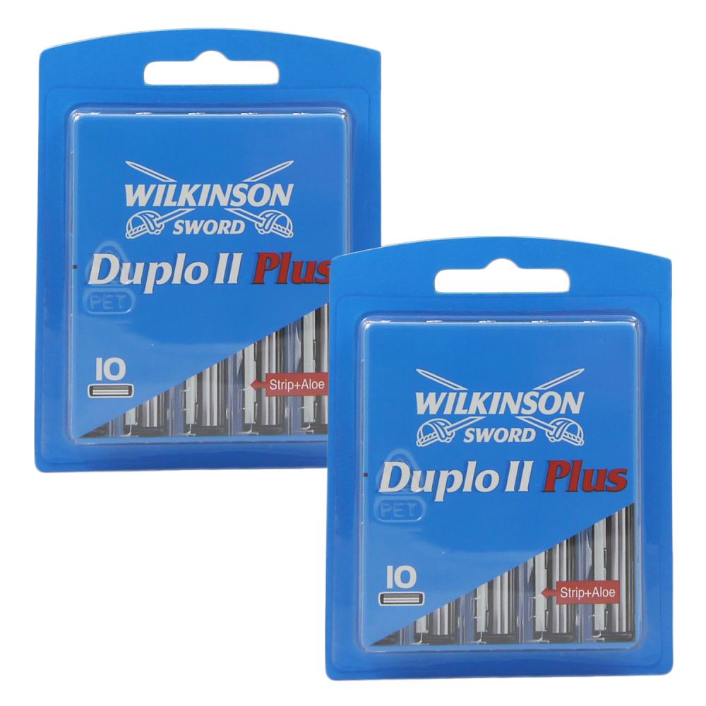 Wilkinson Sword Duplo II Plus 2 x 10 Rasierklingen mit Aloe Vera Set