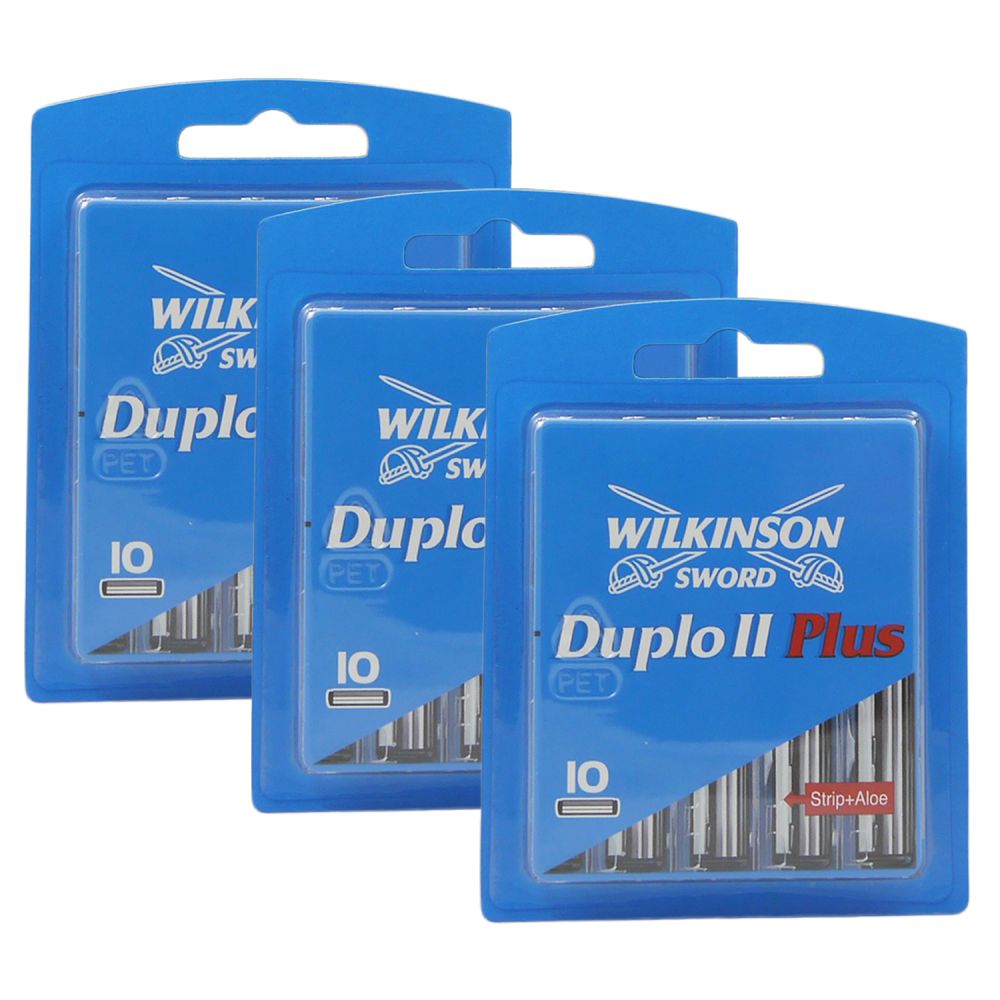 Wilkinson Sword Duplo II Plus 3 x 10 Rasierklingen mit Aloe Vera Set