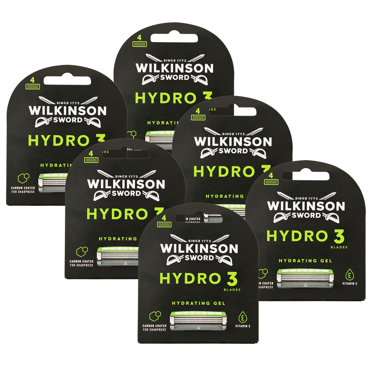 Wilkinson Sword Hydro 3 Hydrating Gel 6 x 4 Rasierklingen Ersatzklingen Set