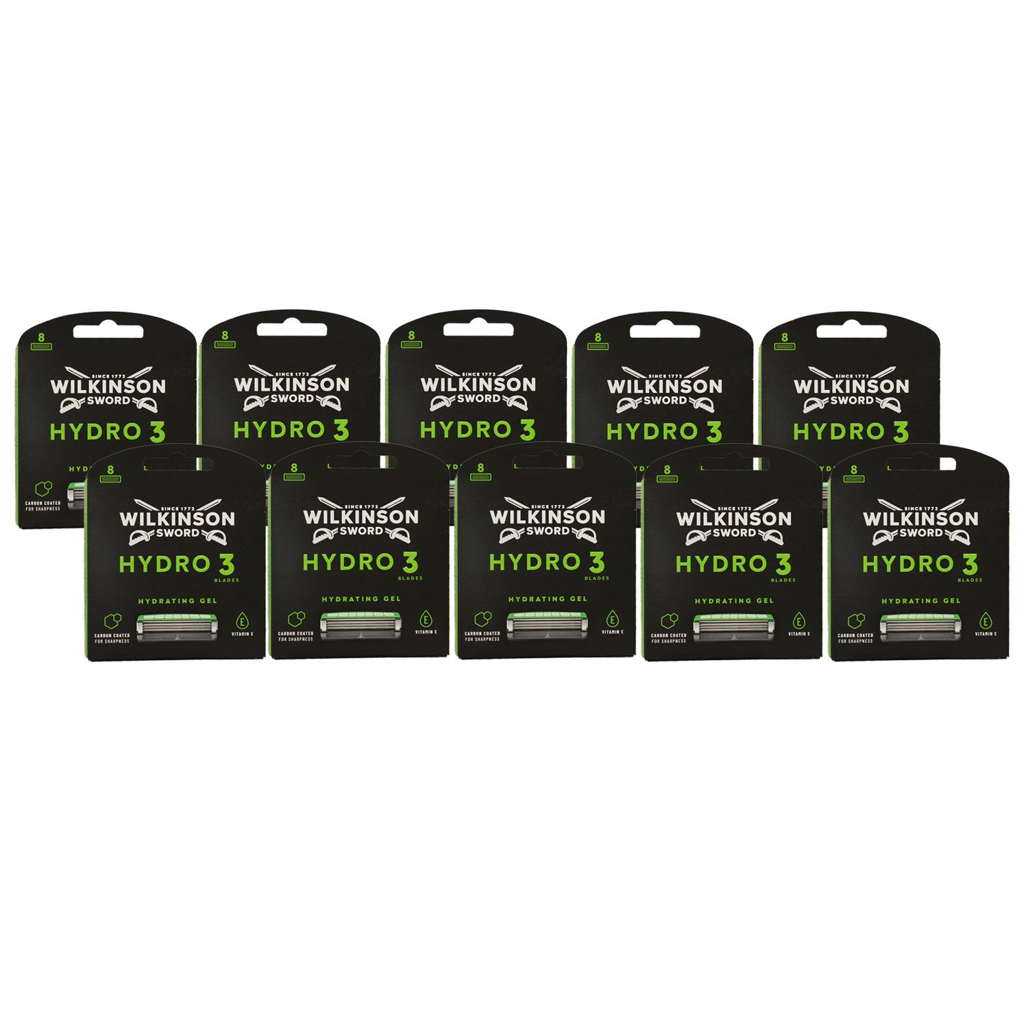 Wilkinson Sword Hydro 3 Skin Protection 10 x 8 Rasierklingen Hydsrating Gel Set