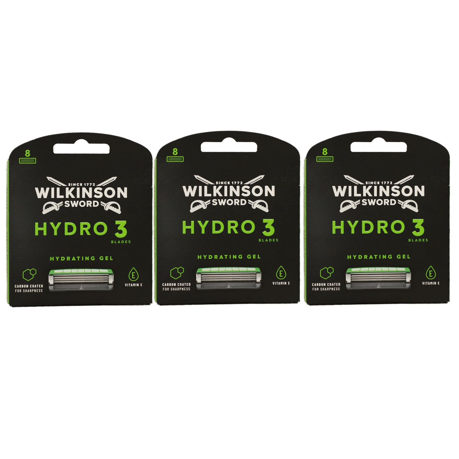 Wilkinson Sword Hydro 3 Skin Protection 3 x 8 Rasierklingen Hydsrating Gel Set