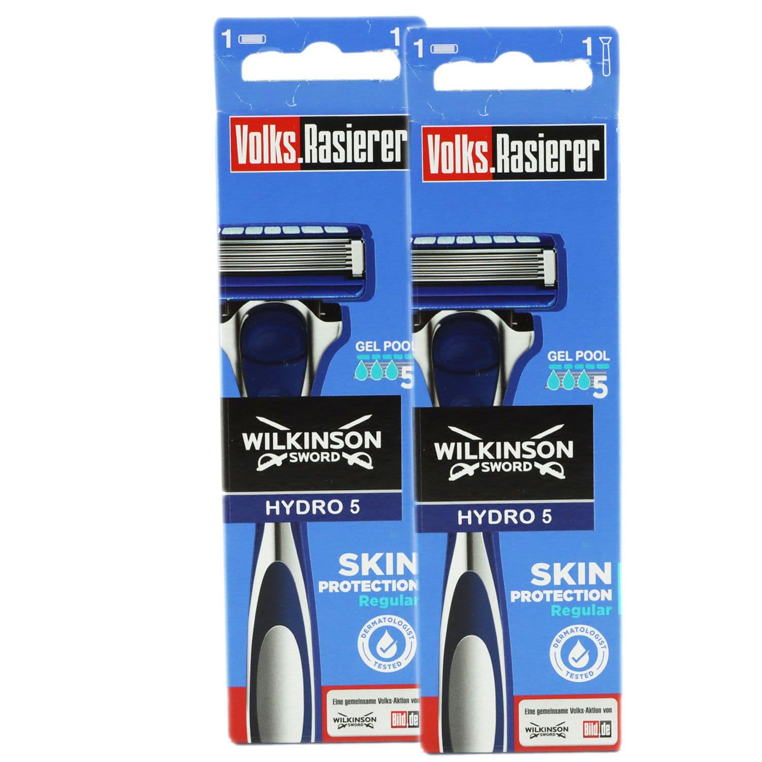 Wilkinson Sword Hydro 5 Skin Protection Regular Volks Rasierer 2 x 1 Rasierstab + 1 Klinge Set