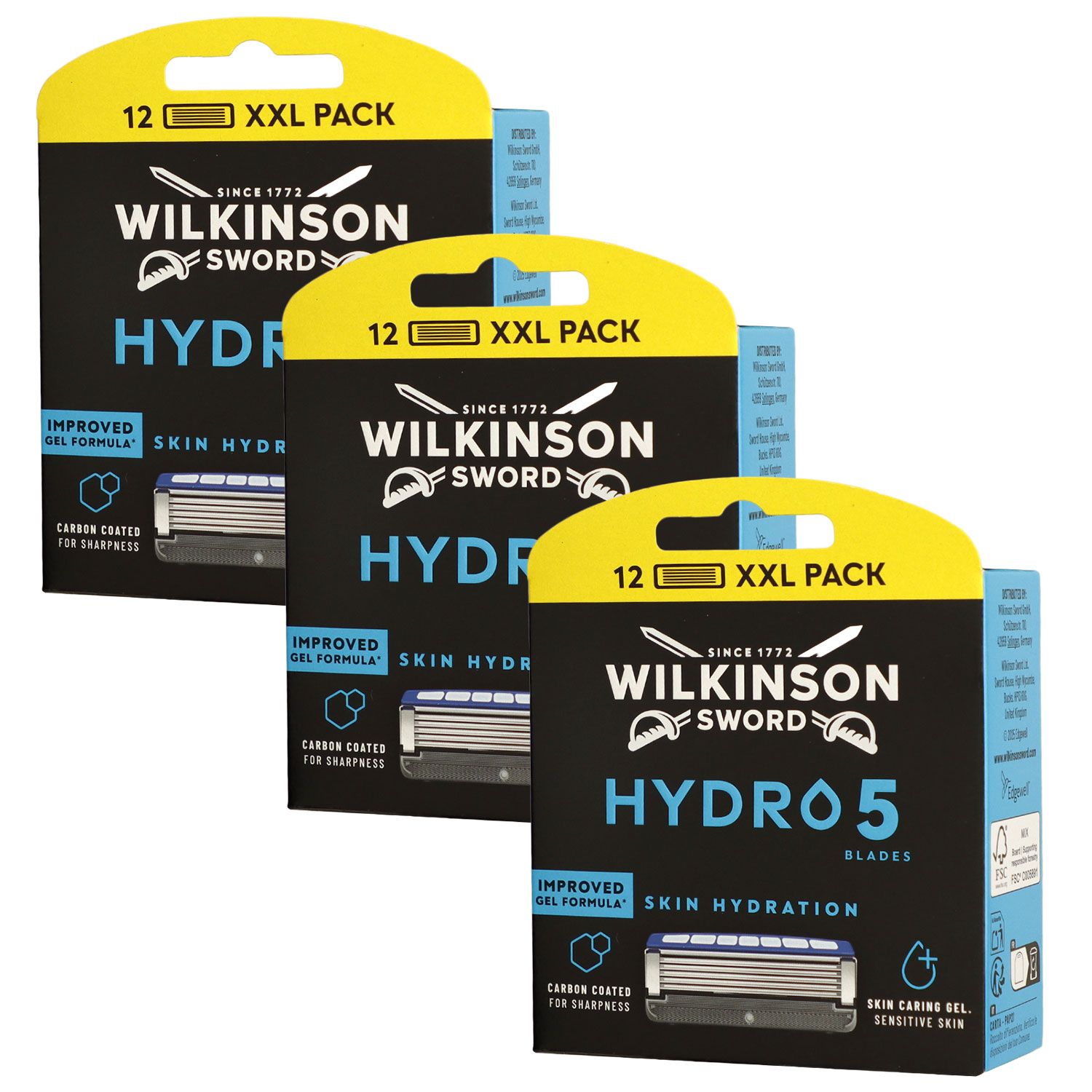 Wilkinson Sword Hydro 5 Skin Protection XXL Pack 3 x 12 Rasierklingen Set
