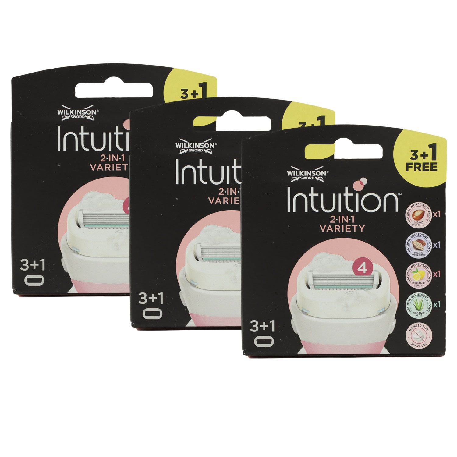 Wilkinson Sword Intuition 3 x 3 + 1 Summer Variety 4 Rasierklingen Damen Rasierer Set