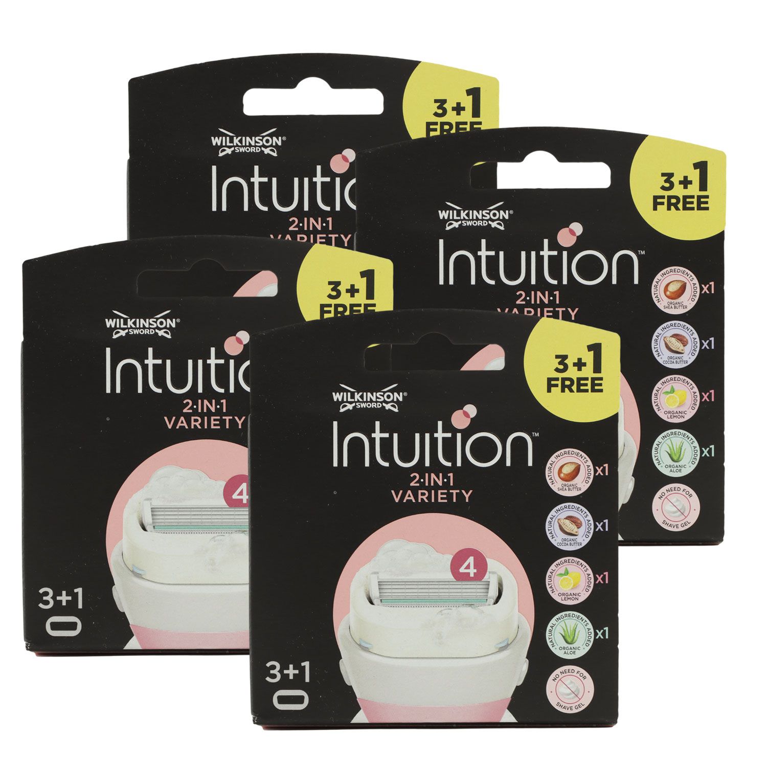 Wilkinson Sword Intuition 4 x 3 + 1 Summer Variety 4 Rasierklingen Damen Rasierer Set