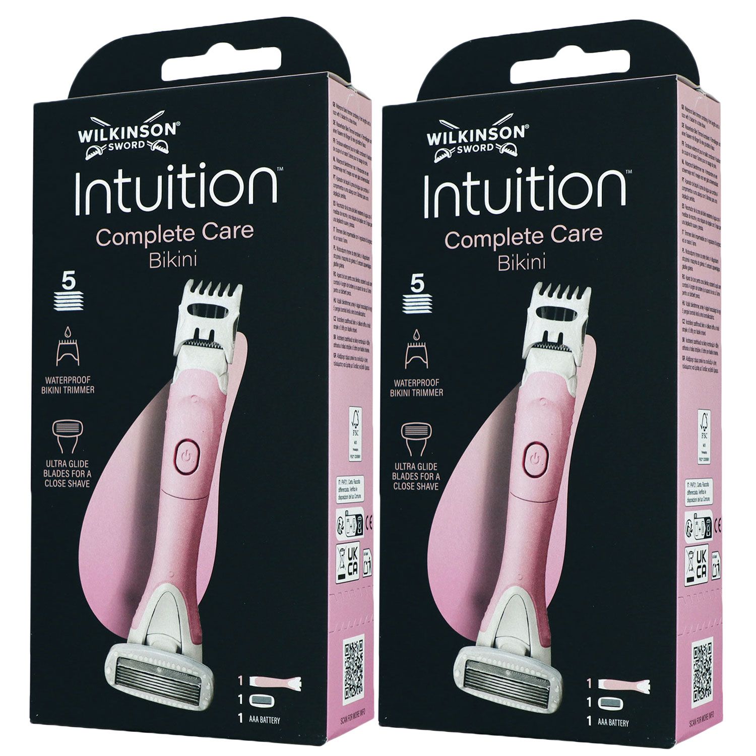 Wilkinson Sword Intuition Complete 2 x Damen Bikini Rasierapparat + 1 Klinge Set