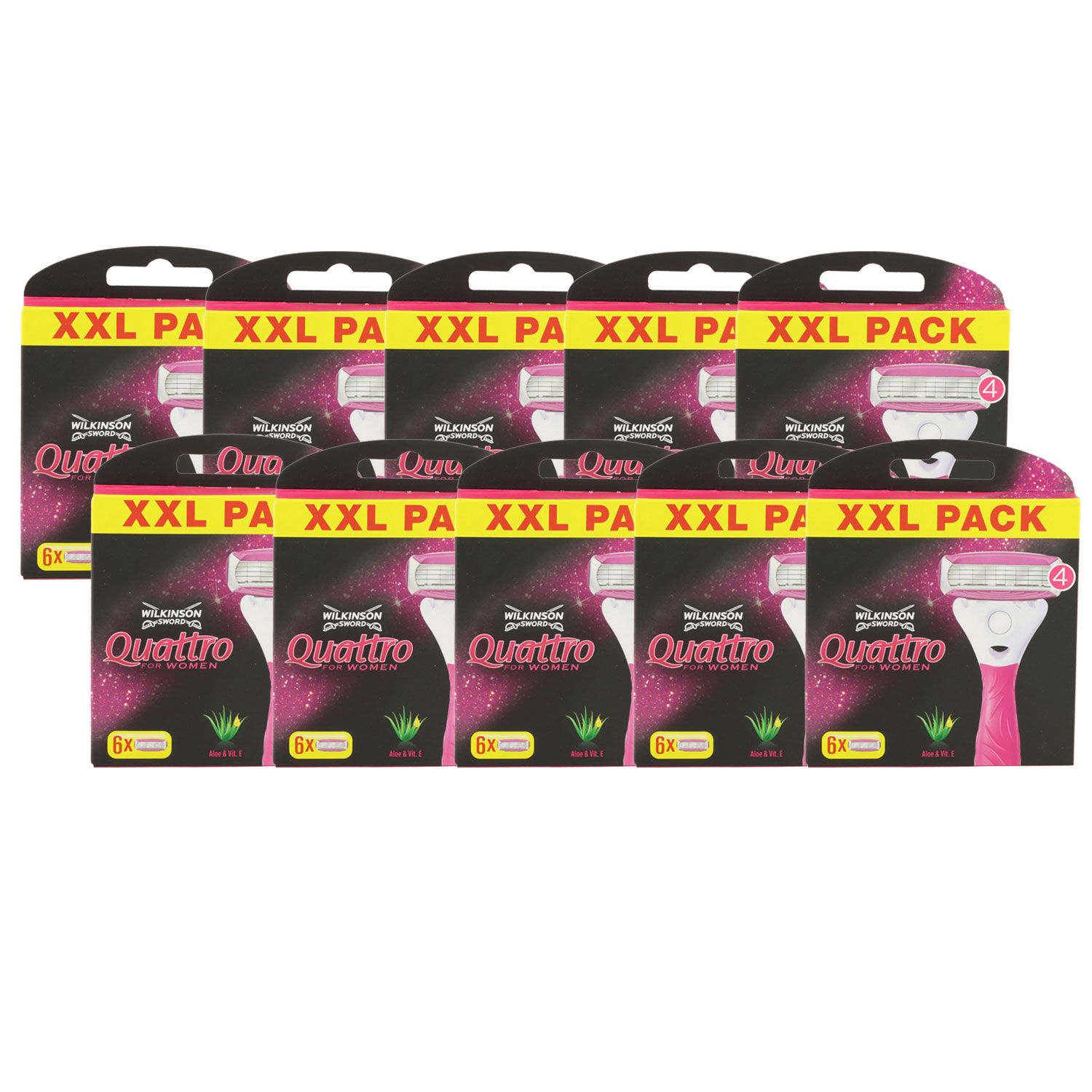 Wilkinson Sword Quattro for Women 10 x 6 Rasierklingen Aloe Vera Set