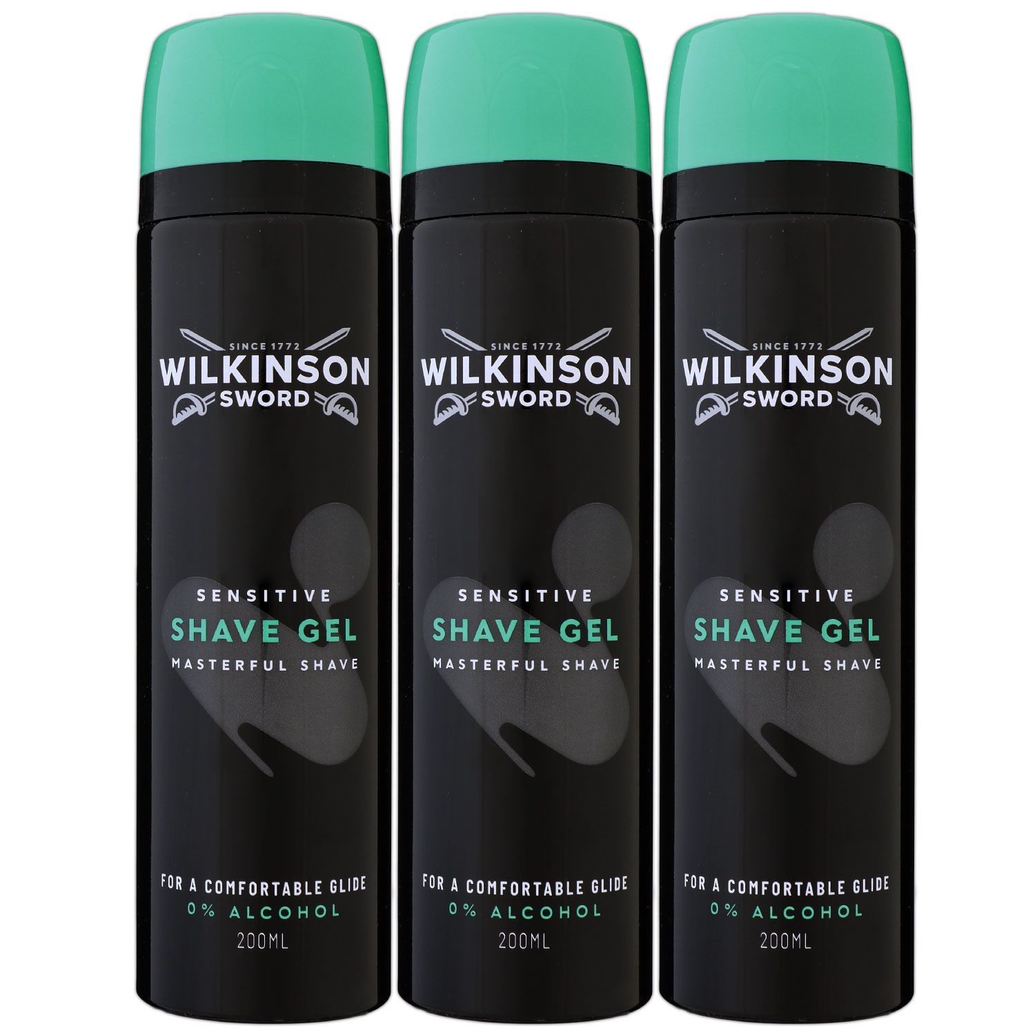 Wilkinson Sword Shave Gel Rasiergel 3 x 200 ml Sensitive Set