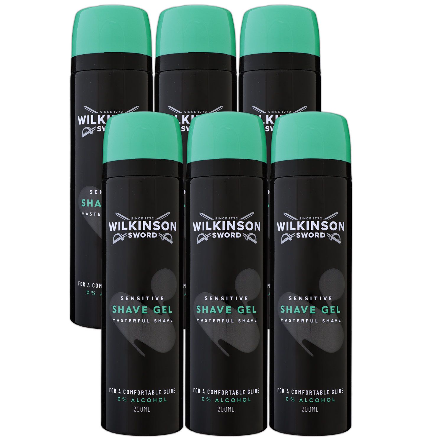 Wilkinson Sword Shave Gel Rasiergel 6 x 200 ml Sensitive Set