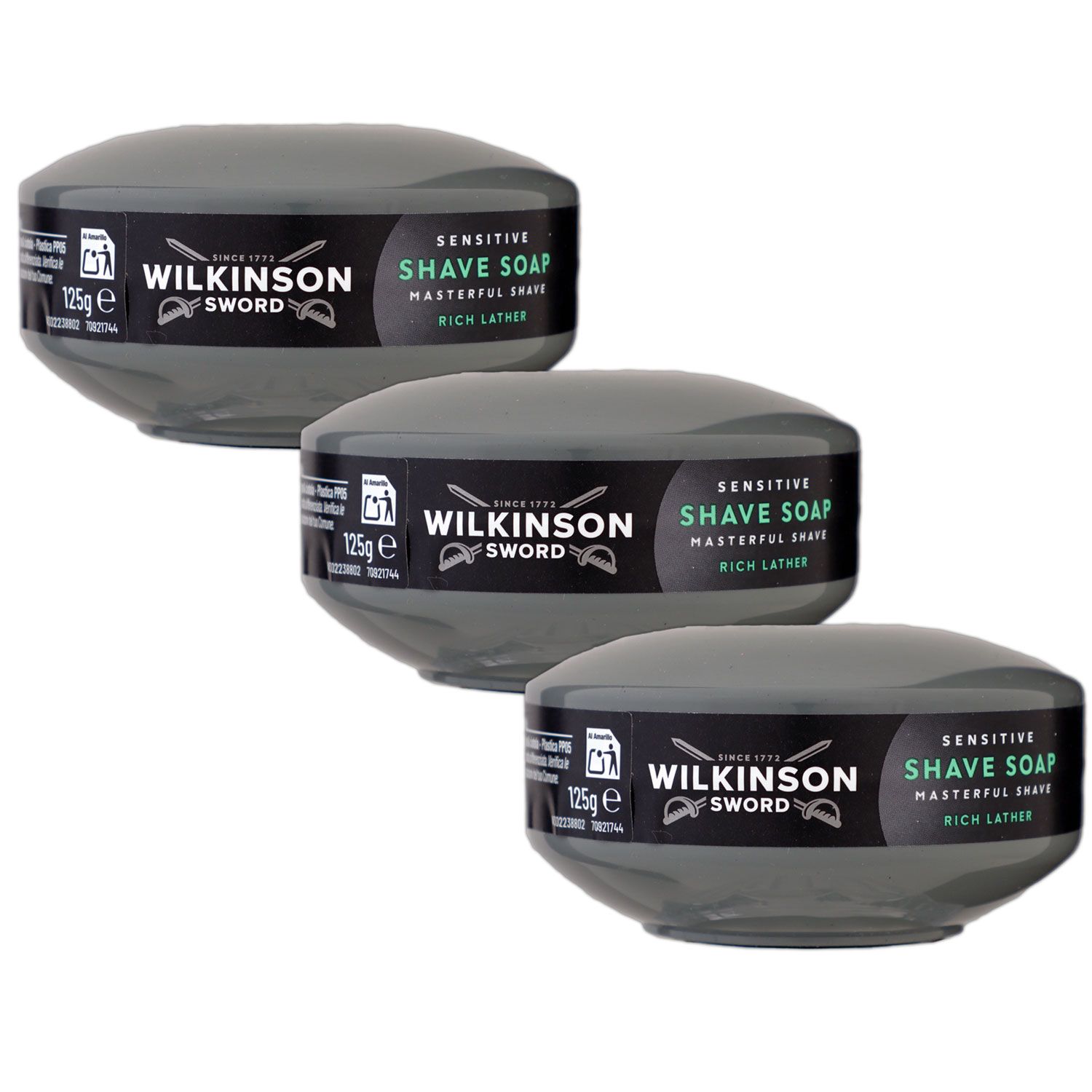 Wilkinson Sword Shave Soap Rasierseife 3 x 125 g sensitive Set