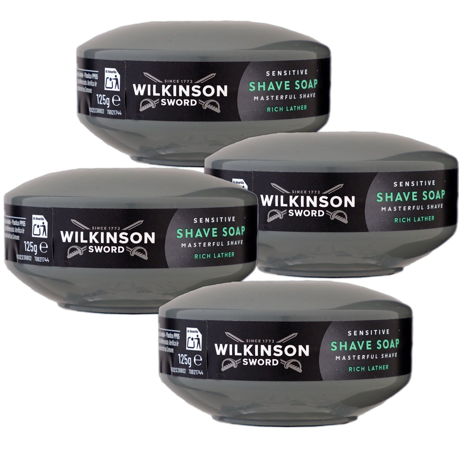 Wilkinson Sword Shave Soap Rasierseife 4 x 125 g sensitive Set