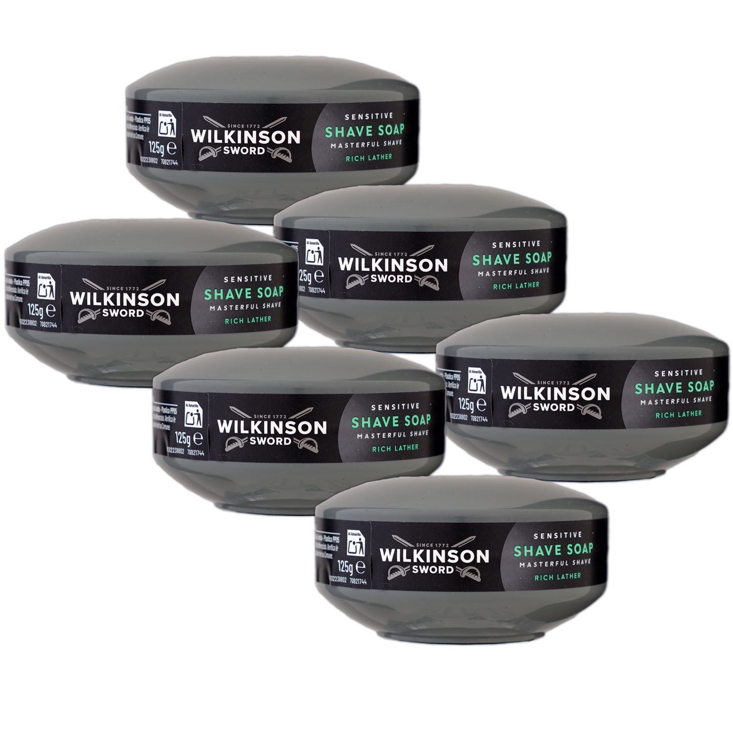 Wilkinson Sword Shave Soap Rasierseife 6 x 125 g sensitive Set