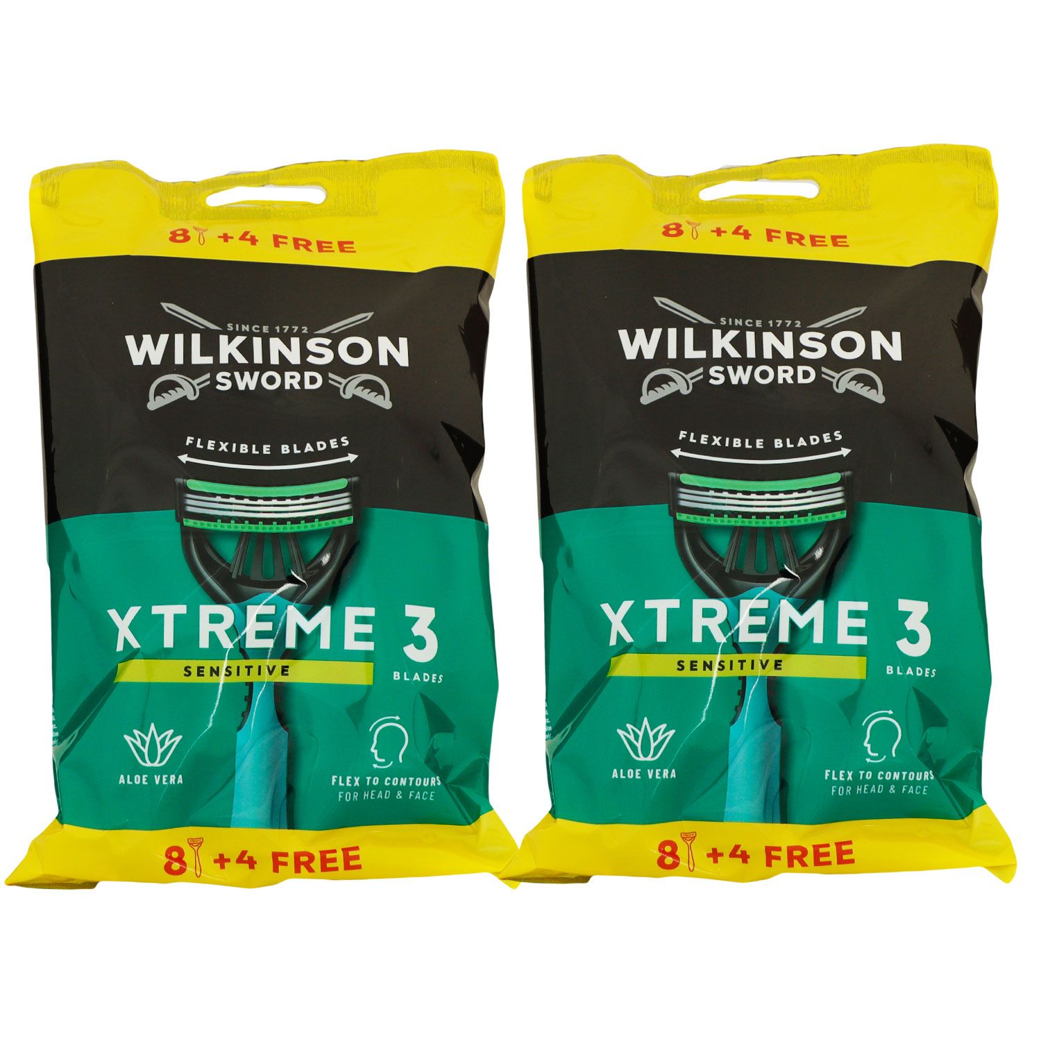 Wilkinson Sword Xtreme 3 Sensitive Comfort 2 x 12 St�ck Rasierapparat 8 + 4 Set