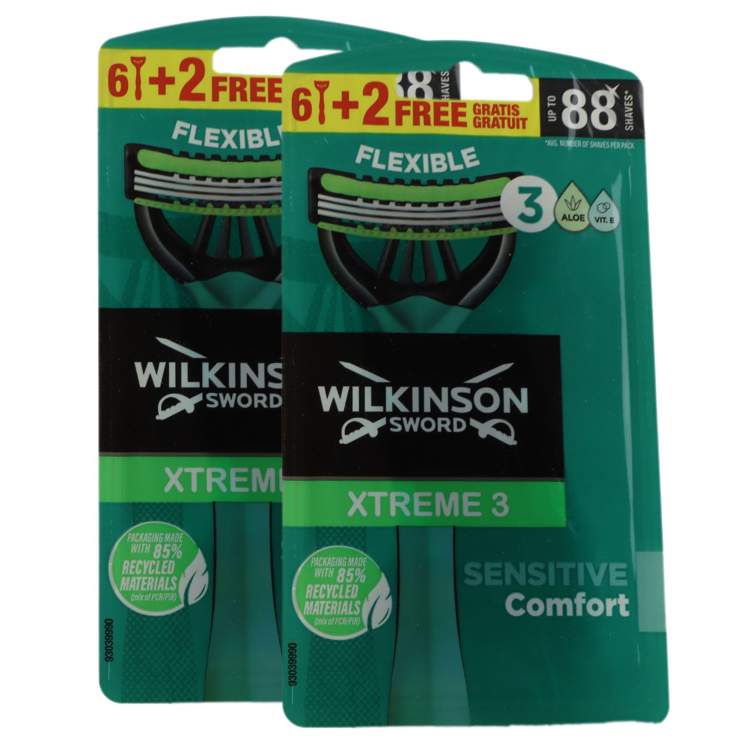 Wilkinson Sword Xtreme 3 Sensitive Comfort 2 x 6 + 2 Einwegrasierer 16 St�ck Herrenrasierer Set