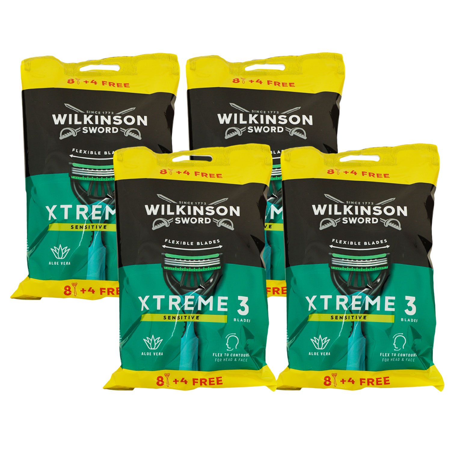 Wilkinson Sword Xtreme 3 Sensitive Comfort 4 x 12 St�ck Rasierapparat 8 + 4 Set