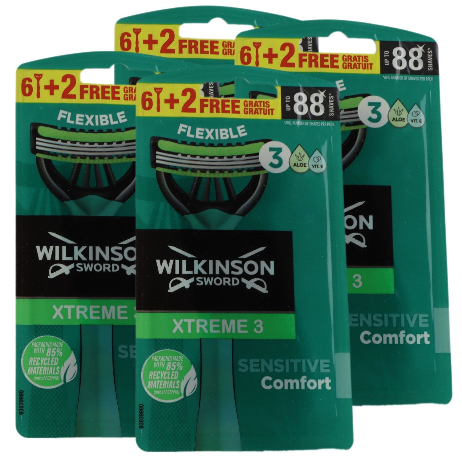 Wilkinson Sword Xtreme 3 Sensitive Comfort 4 x 6 + 2 Einwegrasierer 32 St�ck Herrenrasierer Set