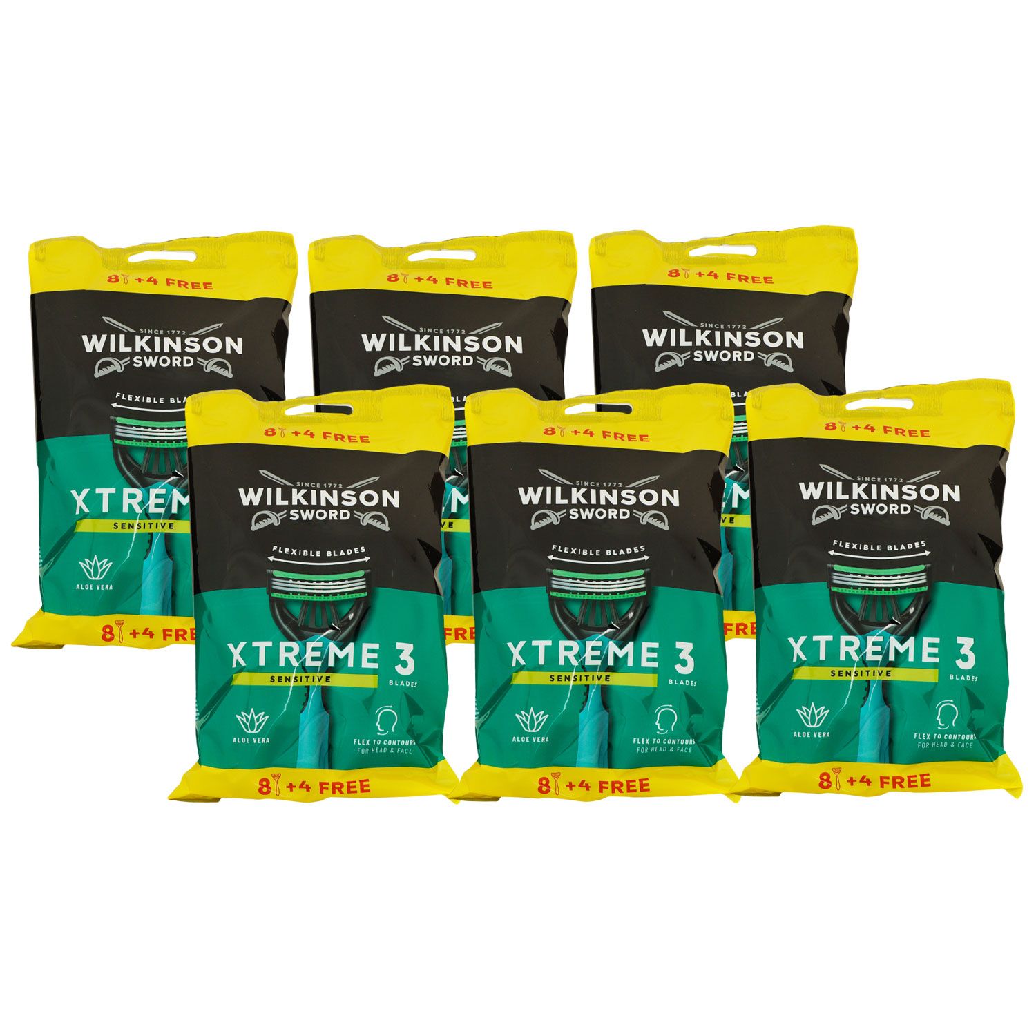 Wilkinson Sword Xtreme 3 Sensitive Comfort 6 x 12 St�ck Rasierapparat 8 + 4 Set