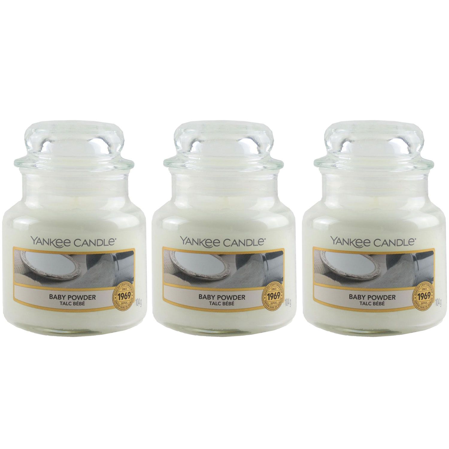 Yankee Candle Duftkerze Baby Powder Jar 3 x 104 g bei Riemax