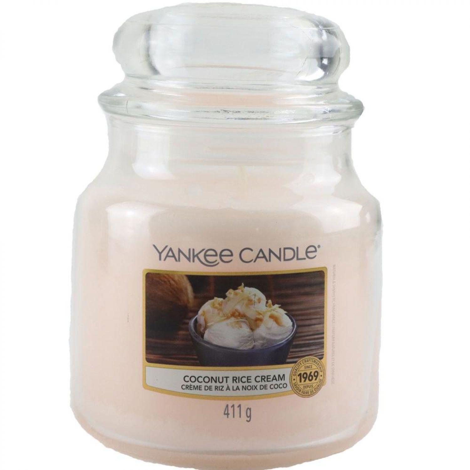 Yankee Candle Duftkerze Coconut Rice Cream im Glas Jar 411 g Housewarmer
