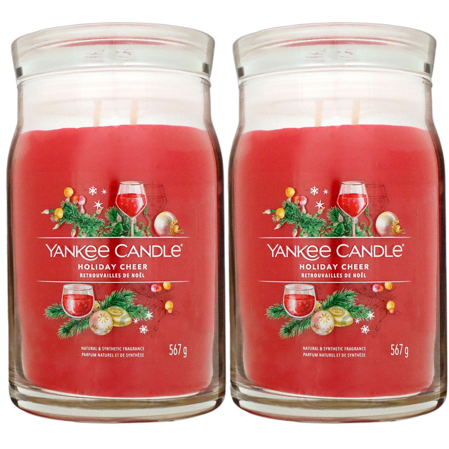 Yankee Candle Holiday Cheer 2 Docht Duftkerze im Glas 2 x 567 g Housewarmer Set