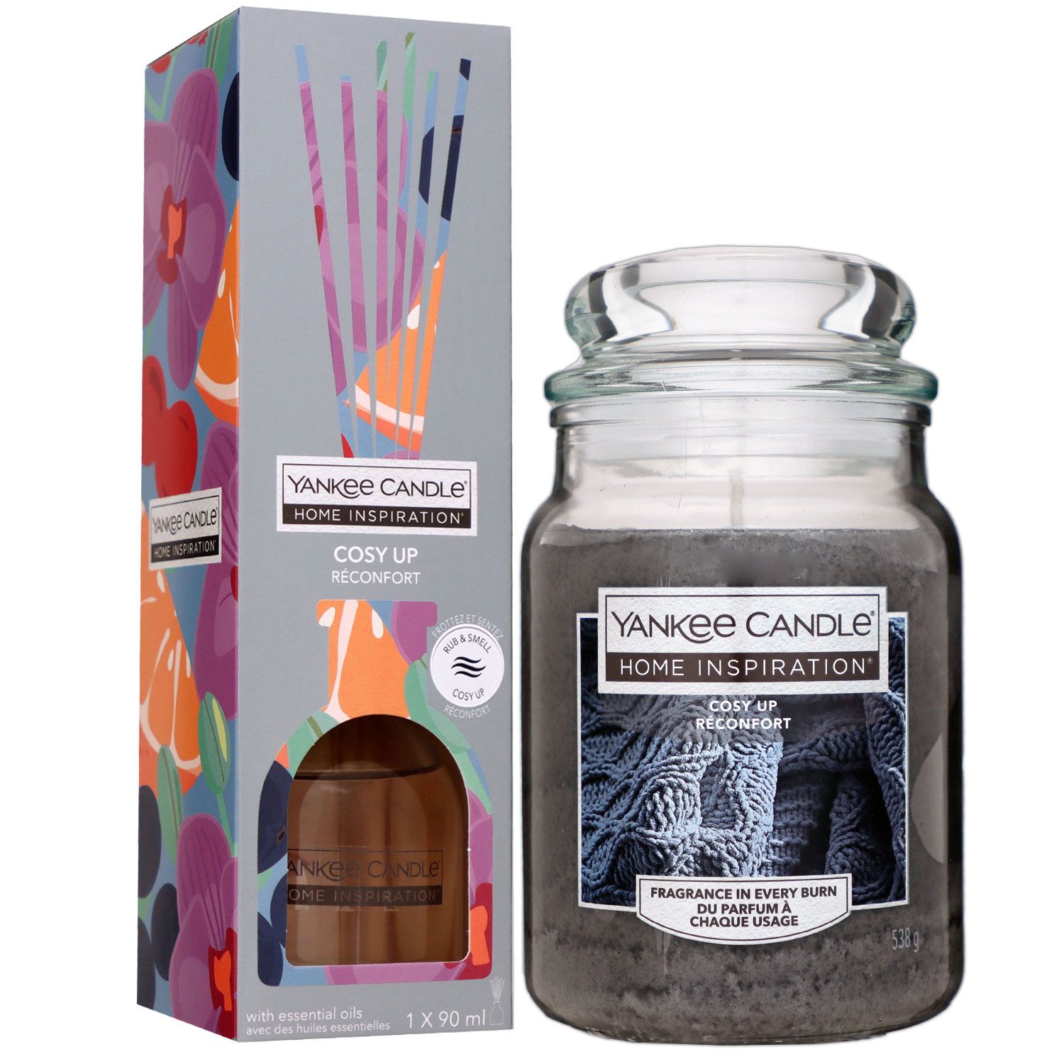 Yankee Candle Home Inspiration Cosy up 538 g Kerze & 90 ml Raumduft Set