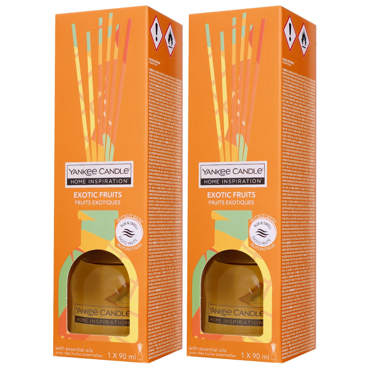 Yankee Candle Home Inspiration Reed Diffuser Raumduft 2 x 90 ml Exotic Fruits Set
