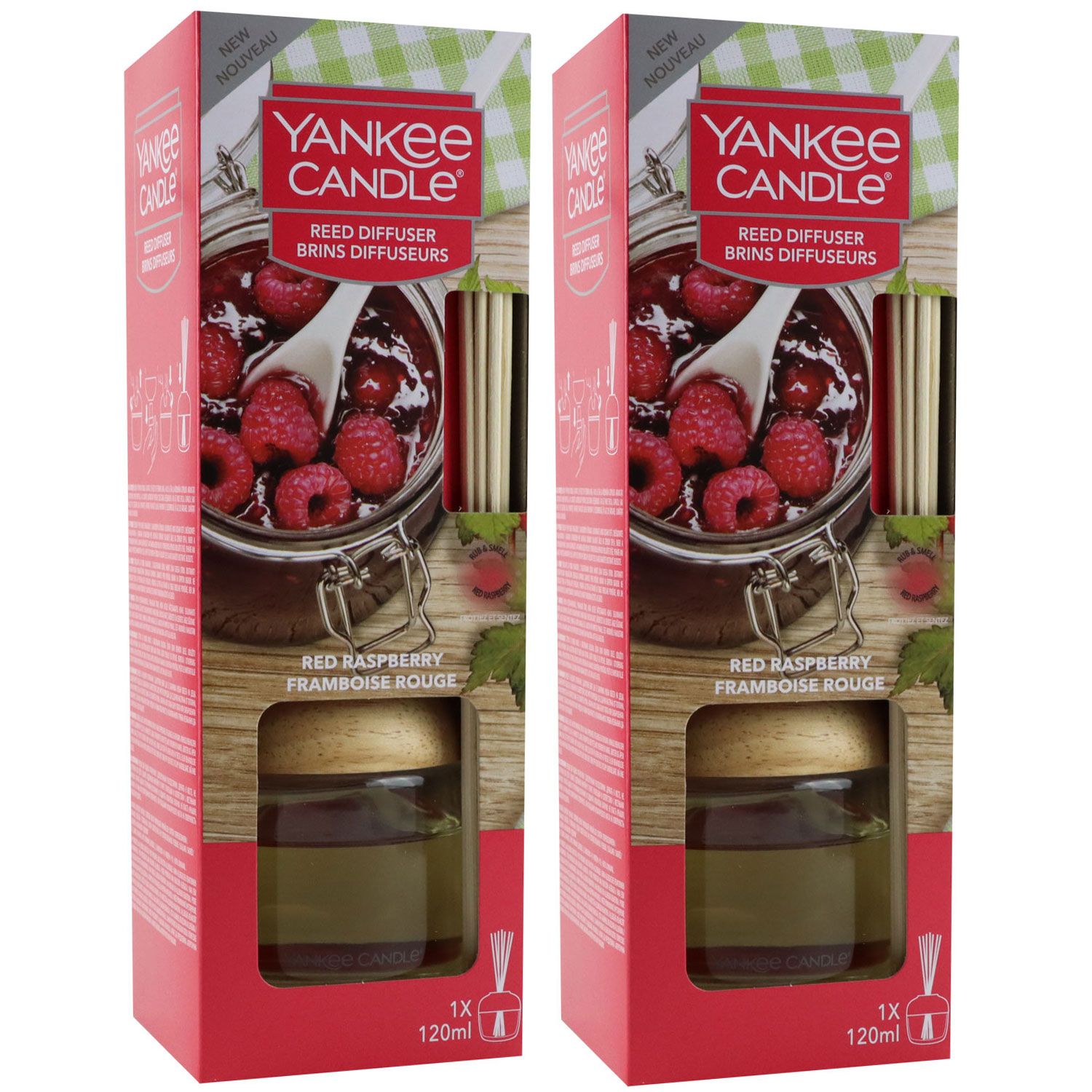 Red Yankee Candle Reed Diffuser Yankee Candle Reed Diffuser 2 x 120 ml Red Raspberry Set bei Riemax