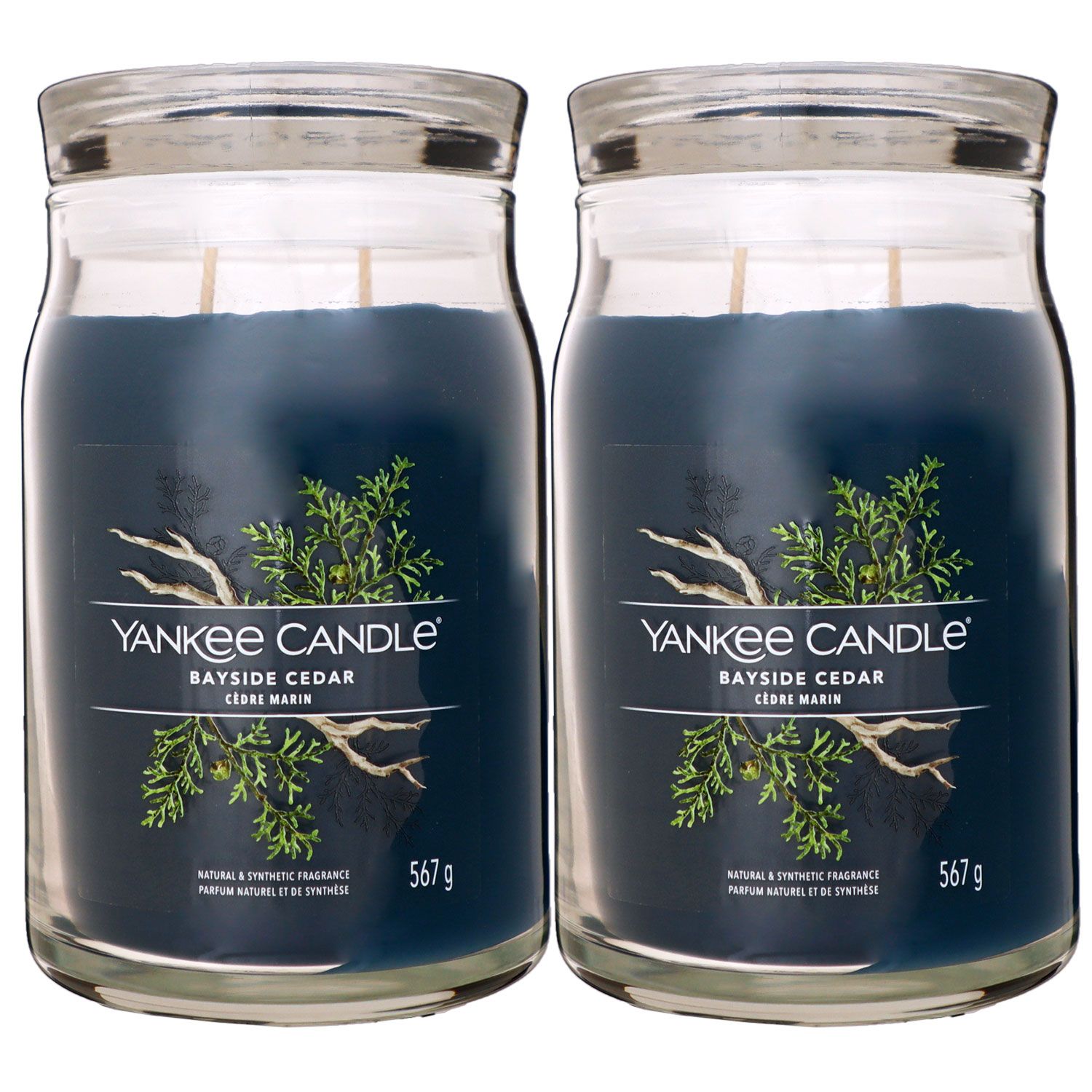 Yankee Candle Signature Bayside Cedar 2 Docht Duftkerze im Glas 2 x 567 g Housewarmer Set