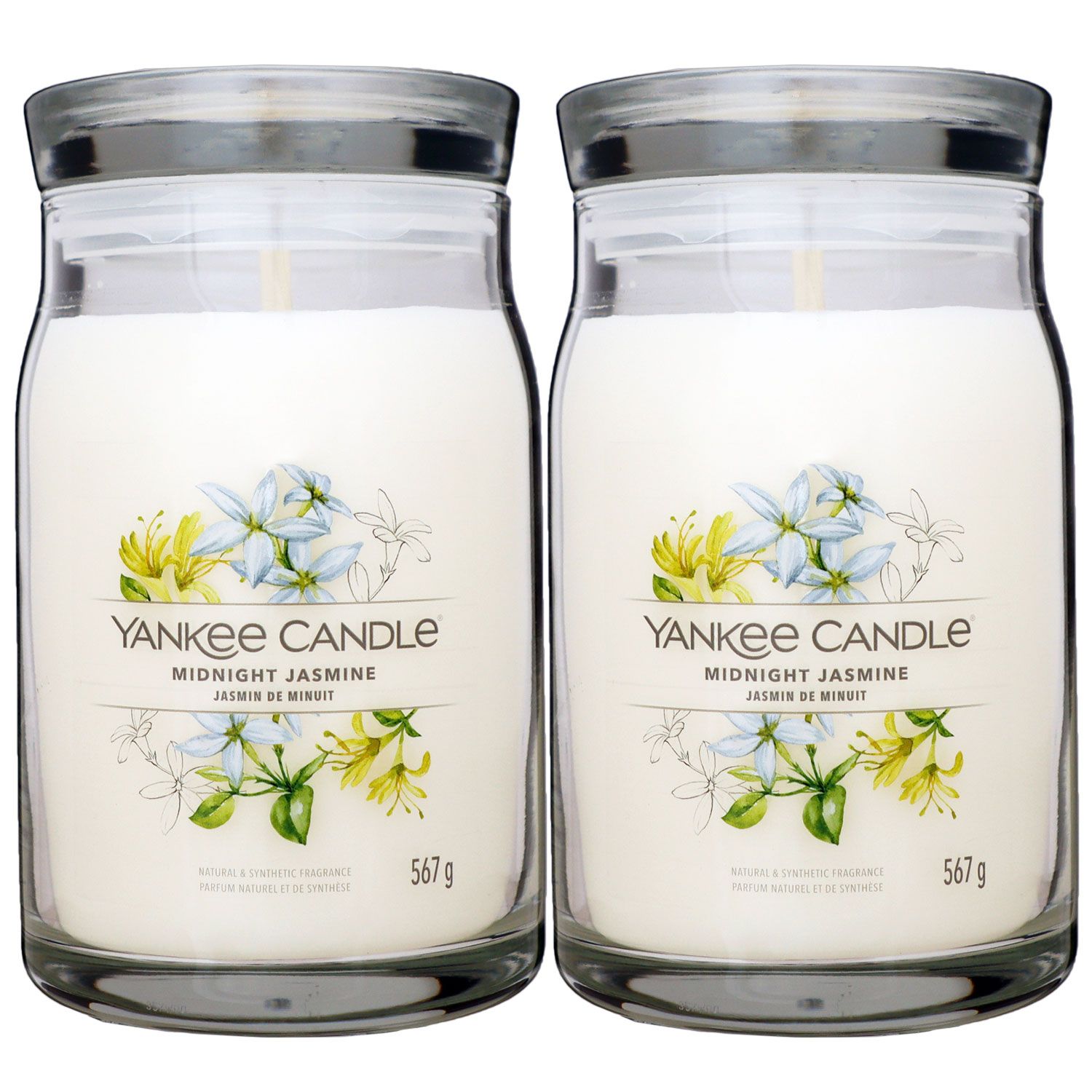 Yankee Candle Signature Midnight Jasmine 2 Docht Duftkerze im Glas 2 x 567 g Housewarmer Set