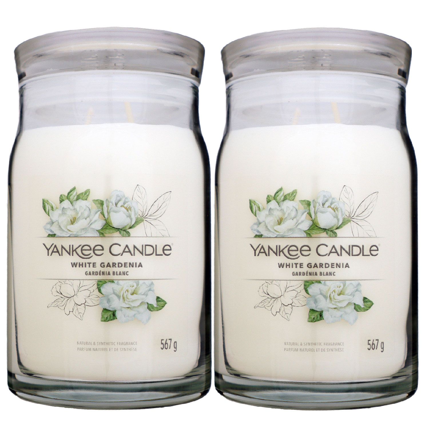 Yankee Candle Signature White Gardenia 2 Docht Duftkerze im Glas 2 x 567 g Housewarmer Set